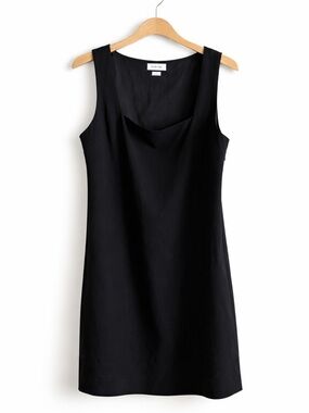 Babaton Black Japanese Triacetate Shift Dress – Minimalist Workwear Staple